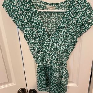 cute green floral blouse